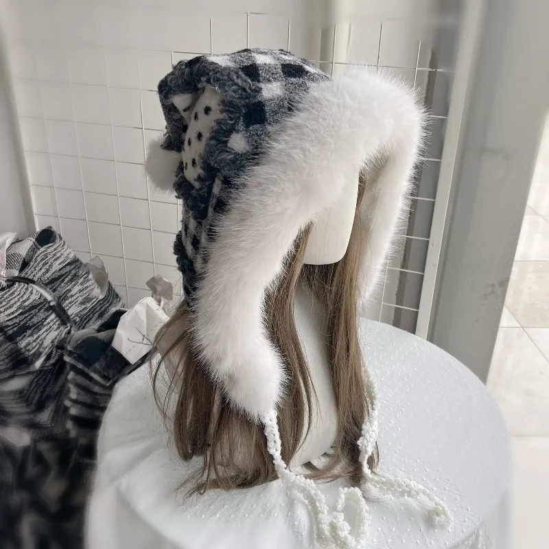 

1 шт., нишевая плюшевая ветрозащитная шапка в стиле панк-волшебник, подходит для зимней субкультуры, теплая защита ушей, персонализированная привлекательная шапка