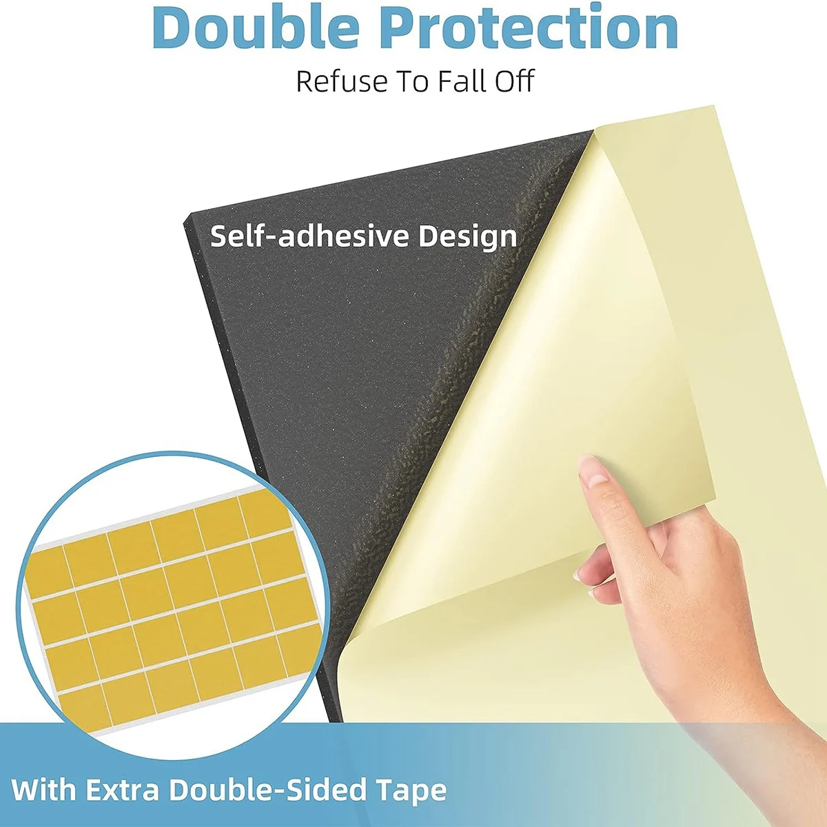 

A64Z 6 Pack Self-Adhesive Sound Proof Foam Panels,24Inch X 12Inch X 2Inch Acoustic Foam Panels Pyramid Acoustic Panels