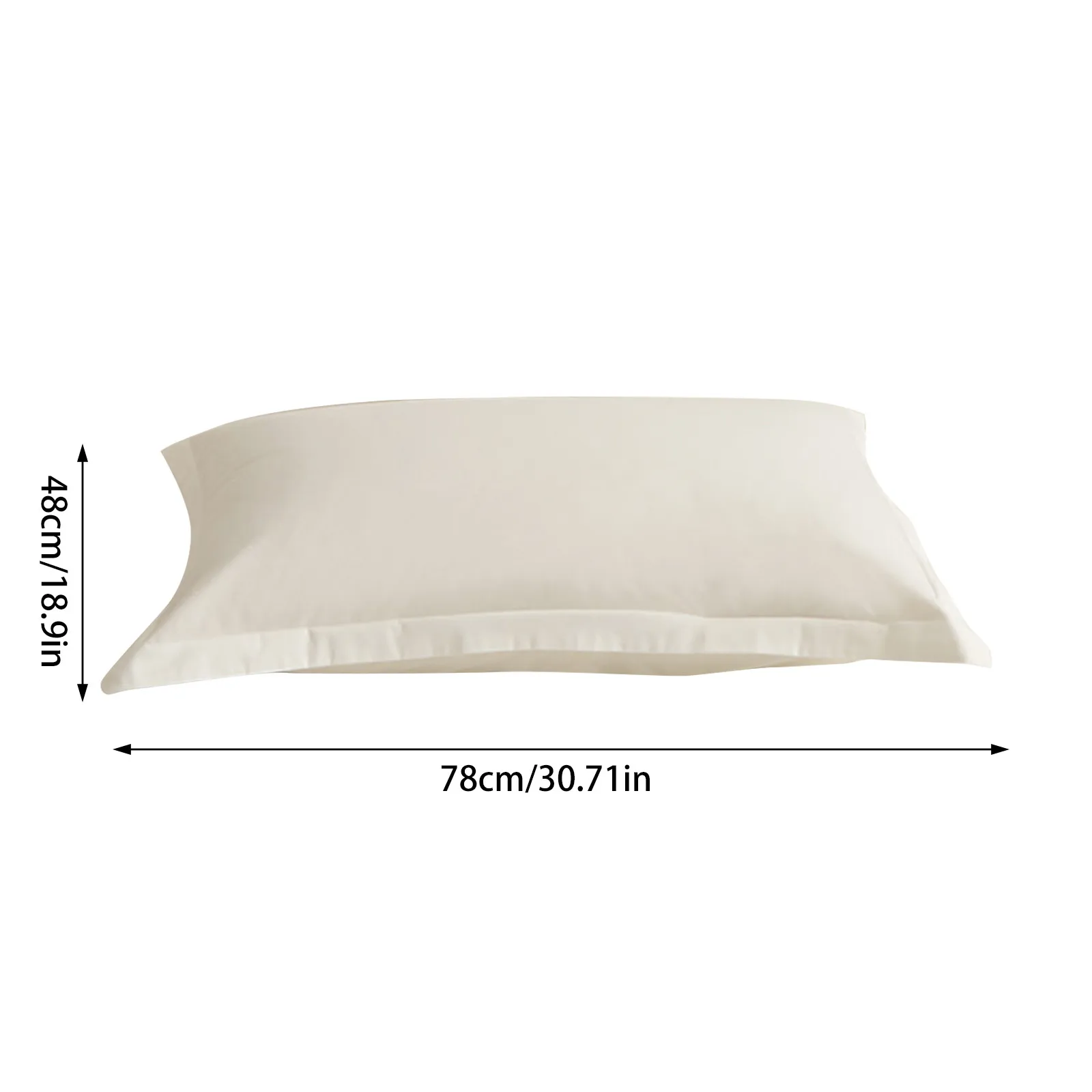 2pcs 100% Envelope Cotton Pillow Case Solid Color Pillow Cover 48x78cm Rectangular White Pillowcase Bedding Pillow Case 2024