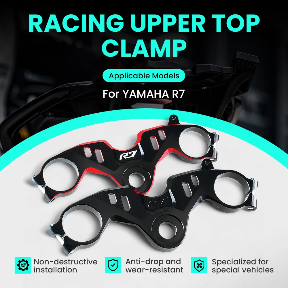 

Мотоциклетный станок с ЧПУ, передняя вилка для понижения, трехзубчатый дерево, передний верхний зажим для YAMAHA R7 2021-2022-2023