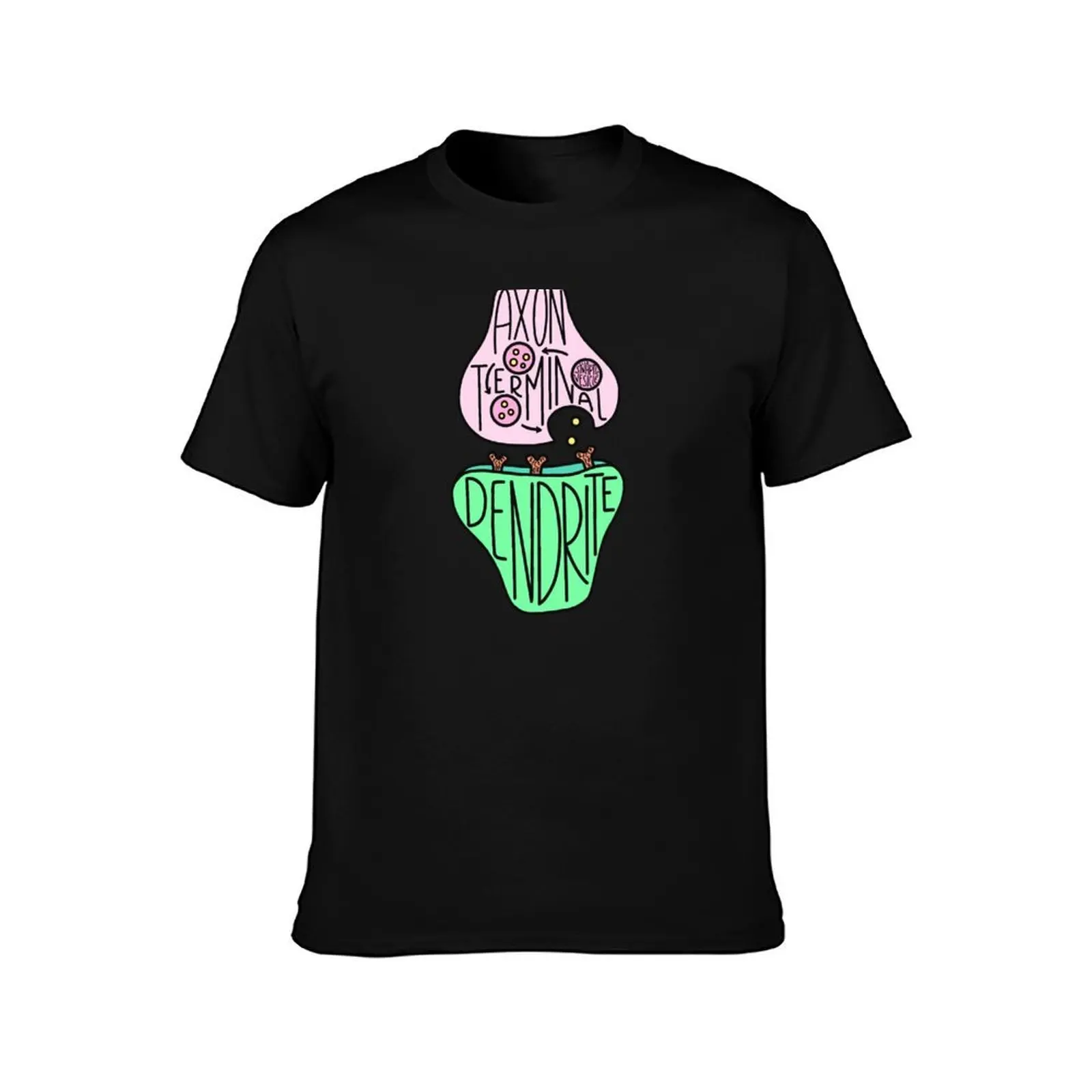 Hand Drawn Labeled Cute Neuron Synapse T-Shirt t shirt man designer T-Shirt