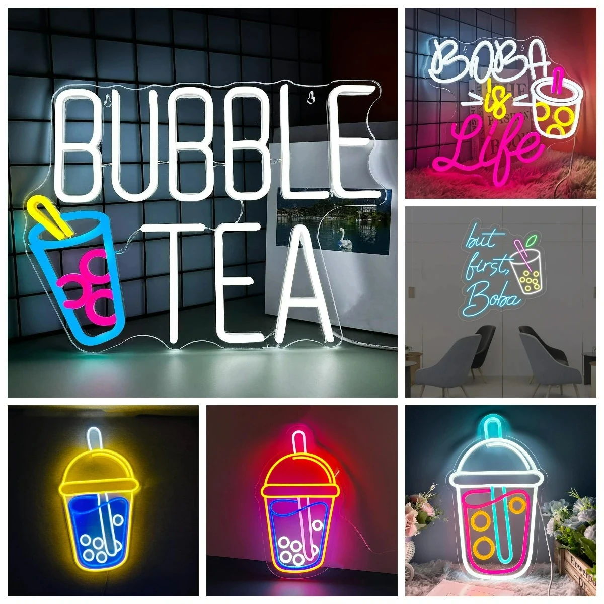 Coffee Tea Neon Sign - Insegna al Neon per Bubble Tea,
