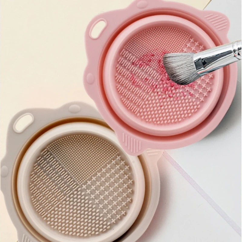 

New Makeup Brush Cleaner Cleaning Bowl Brush Tool Thorough Cleaning Without Hurting Bristles Wet & Dry Powder Puff Dry Cleaner
