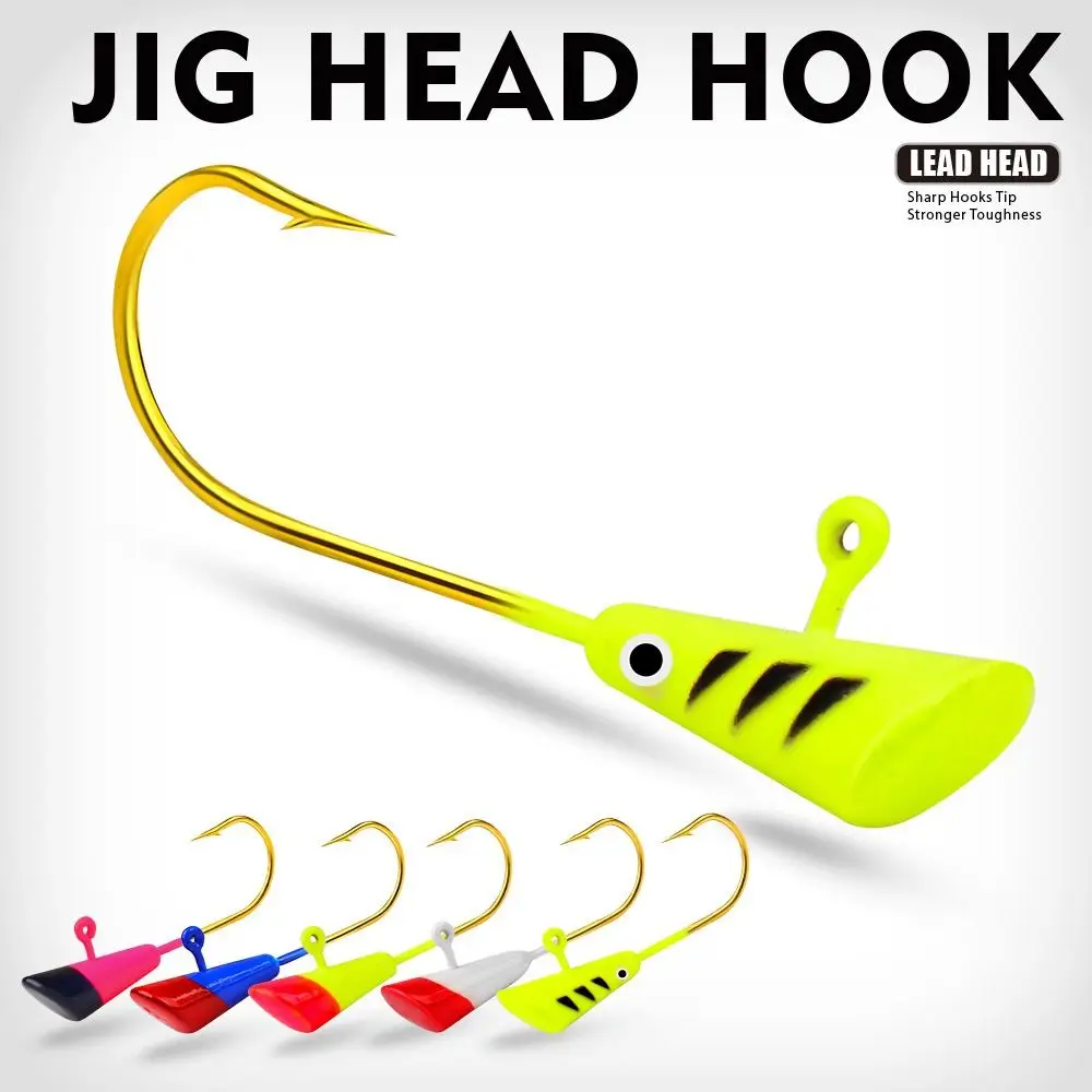 5PCS 0.8g 2g 2.9g Jig Head Hook Soft Bait Hooks AD-Sharp Small Ice Fishing Hook for Lure Grub Worm Lure Hook Fishing Tackle