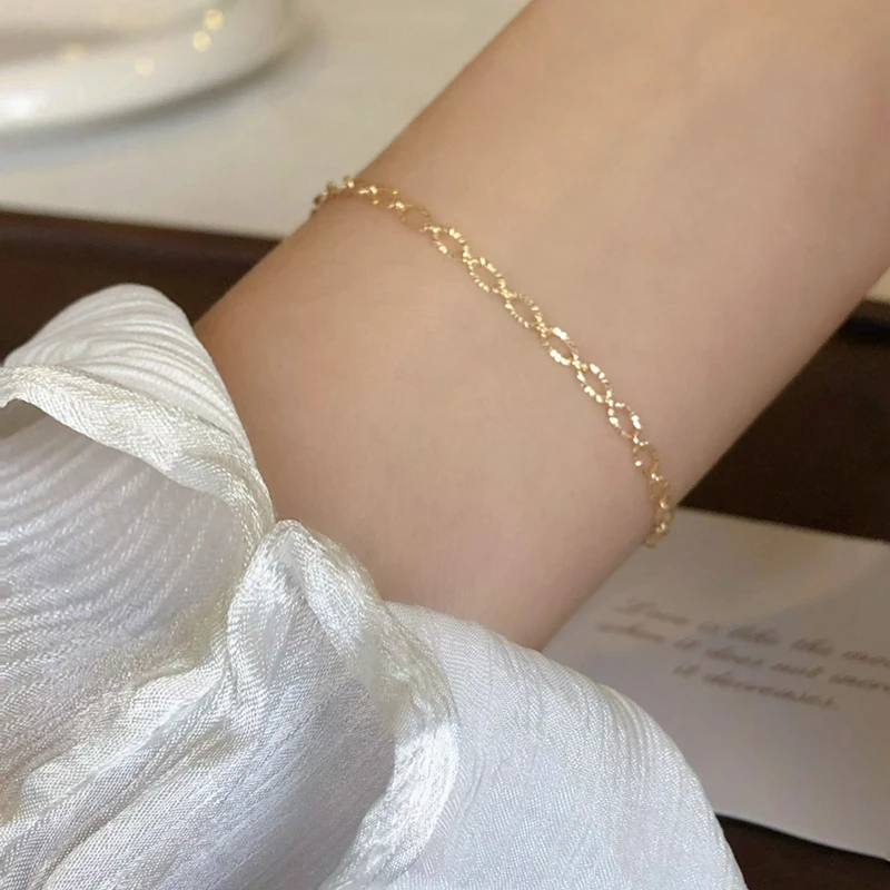 

New 925 Sterling Silver Bracelet Personality Charm Simple Style Bracelet Birthday Party Gift for Women's Exquisite Jewelry