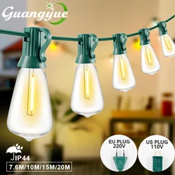 ST38 Luci da giardino per esterni Luci da strada retrò in plastica infrangibile a LED Lampade a catena collegabili per feste di Natale nel patio