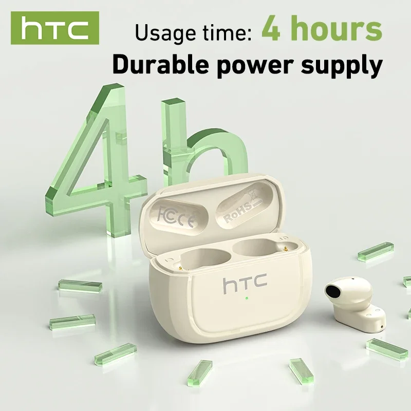 HTC NE51 Bluetooth Earphones TWS Sport Headphones With Mic In-Ear AI Translator Earbuds Wireless Low Latency Stereo Sound