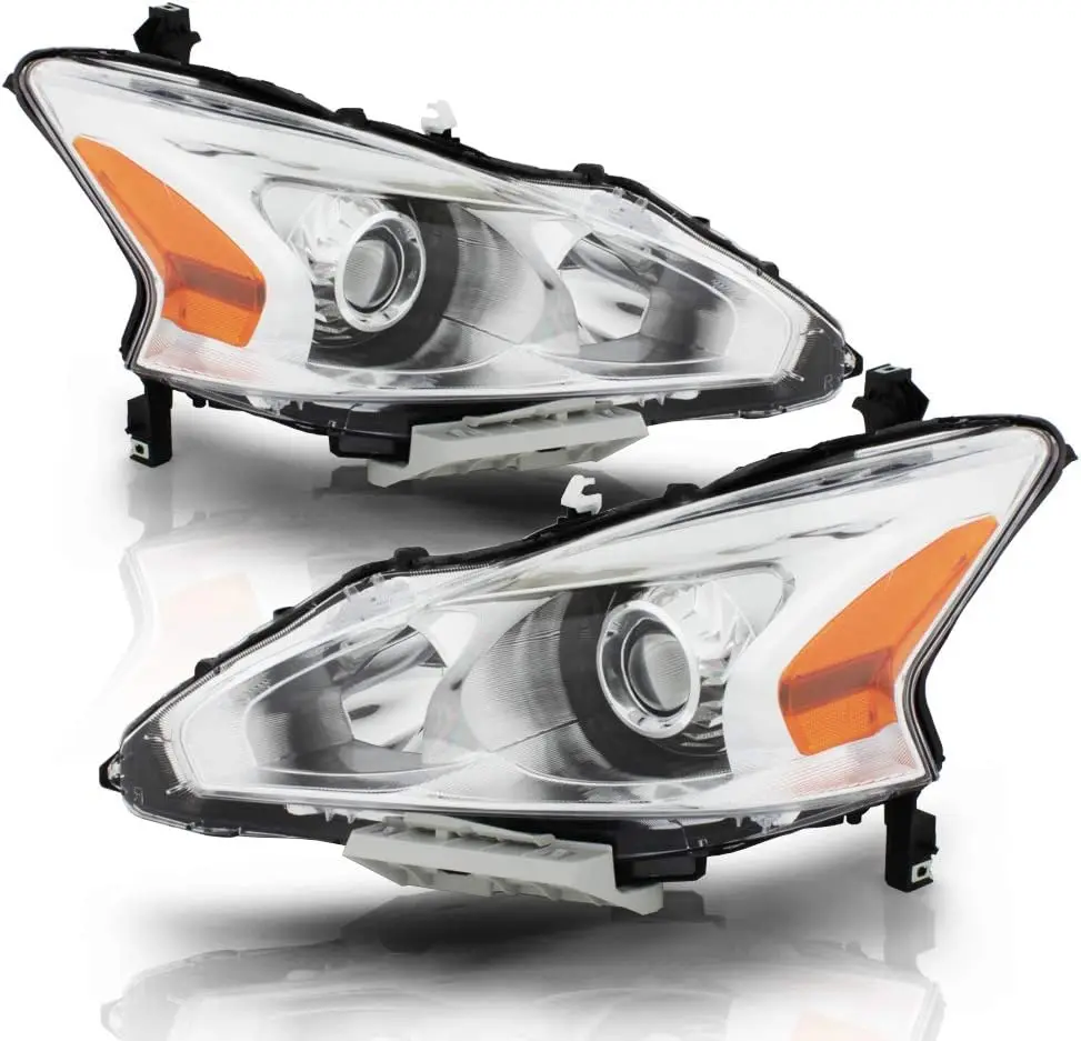 

For [Halogen Sedan Model] 2013 2014 2015 Nissan Altima Chrome Housing Projector Headlights Headlamps Left+Right