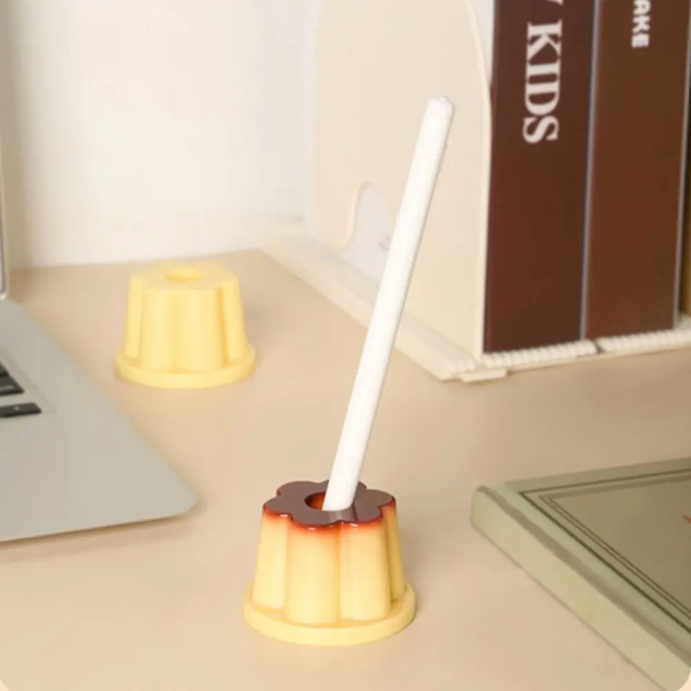 Imagem -04 - Creme Pudim Pen Holder Desktop Organizer Pencil Stand Papelaria Box Pudim Shape Desktop