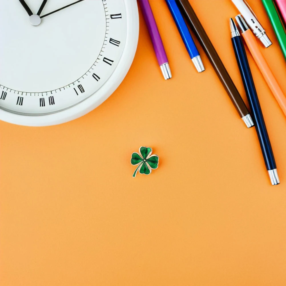 

3pcs Brooch Pins Shamrock Enamel Lapel Clip Irish Green Jewelry Accessories Durable Material Lightweight