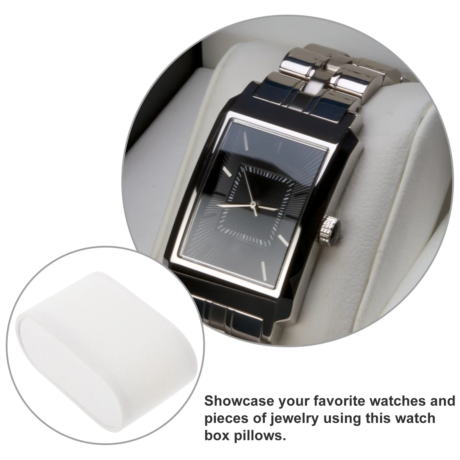 8 قطع من وسائد عرض الساعات الناعمة والمتينة وخفيفة الوزن لتنظيم المجوهرات وحامل سلسلة الإسورة باللون الأبيض للساعات