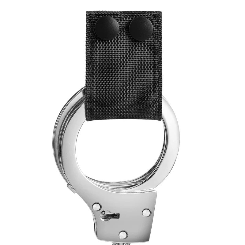 Tactical Handcuff Strap Holder Case Heavy Duty Nylon Double Snap Slide-On fits 2