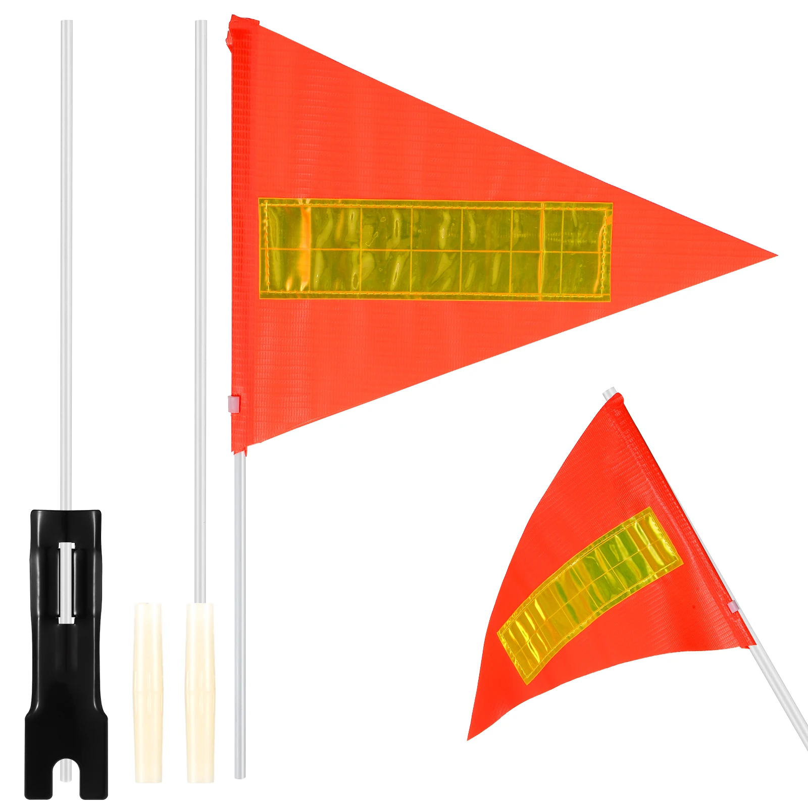 

Reflective Warning Flags Bike Safety Flag PVC Material Waterproof Child Size Pole Outdoor Use High Visibility Durability