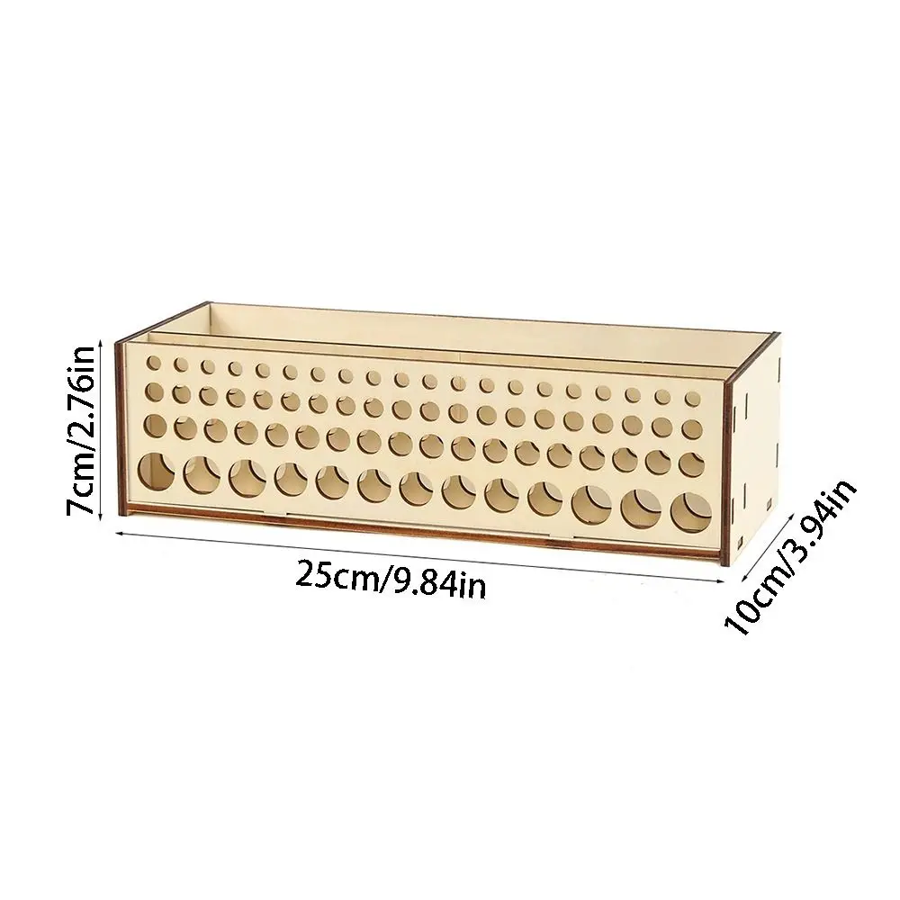 Wooden Frame Paint Brush Holder Multihole DIY Makeup Brushes Shelf Large Capacity Saving Space Watercolor Brush Rack
