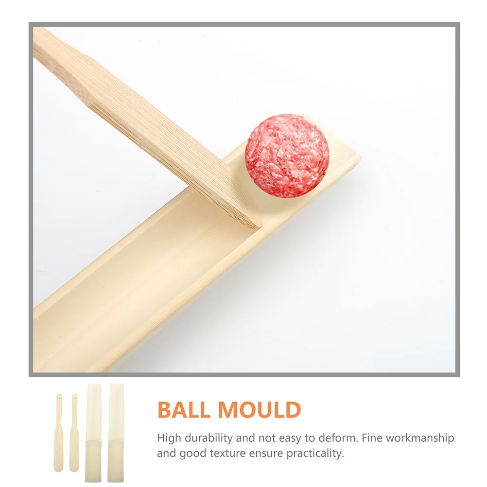 

2 set Bamboo Shrimp Ball Maker Spoon Mold For Shrimp Paste Meatball Scoop Kitchen Gadget Non-Slip Handle Easy Clean For Home