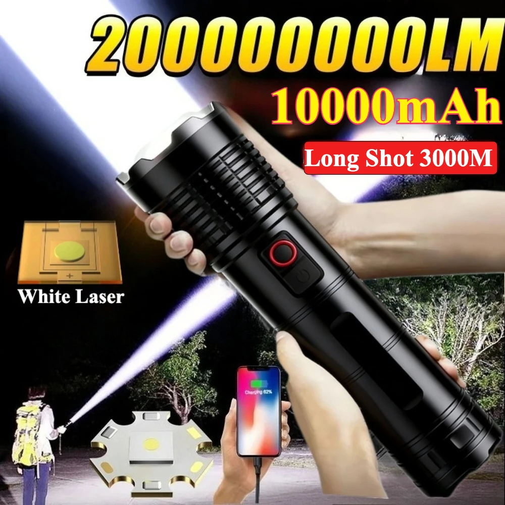 ハイパワー戦術用-led-懐中電灯-type-c-充電式屋外ハンドランプ長距離スポットライトトーチ屋外キャンプ用