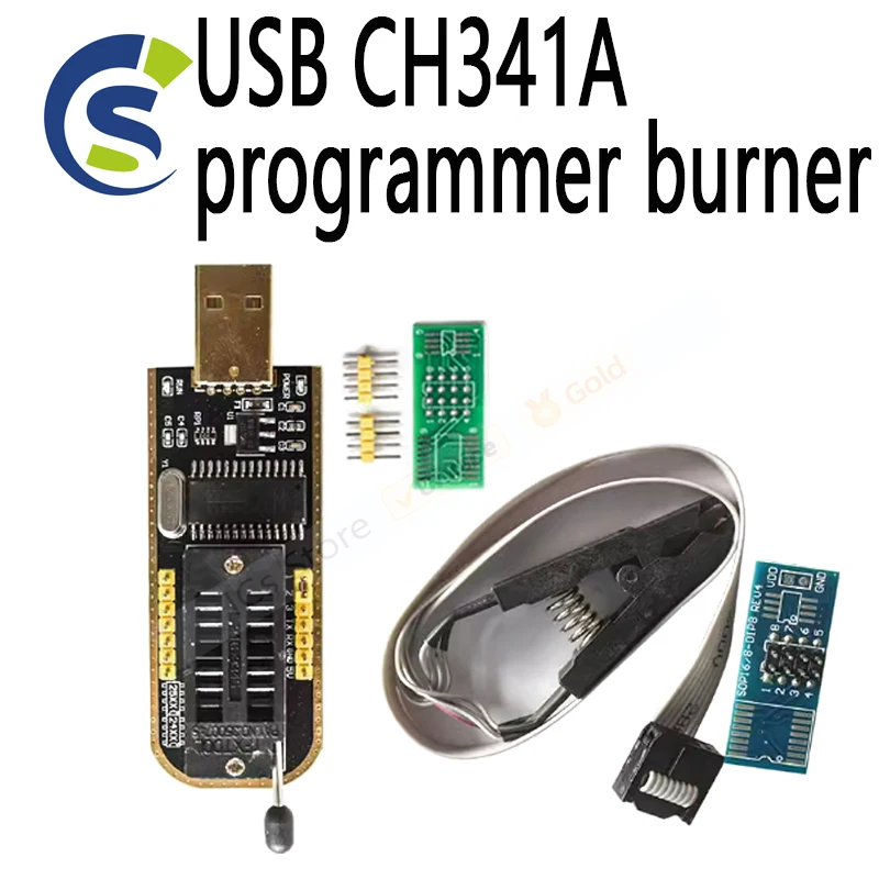 1PCS CH341A 24 25 Series EEPROM Flash BIOS USB Programmer Module + SOIC8 SOP8 Test Clip For EEPROM 93CXX / 25CXX / 24CXX