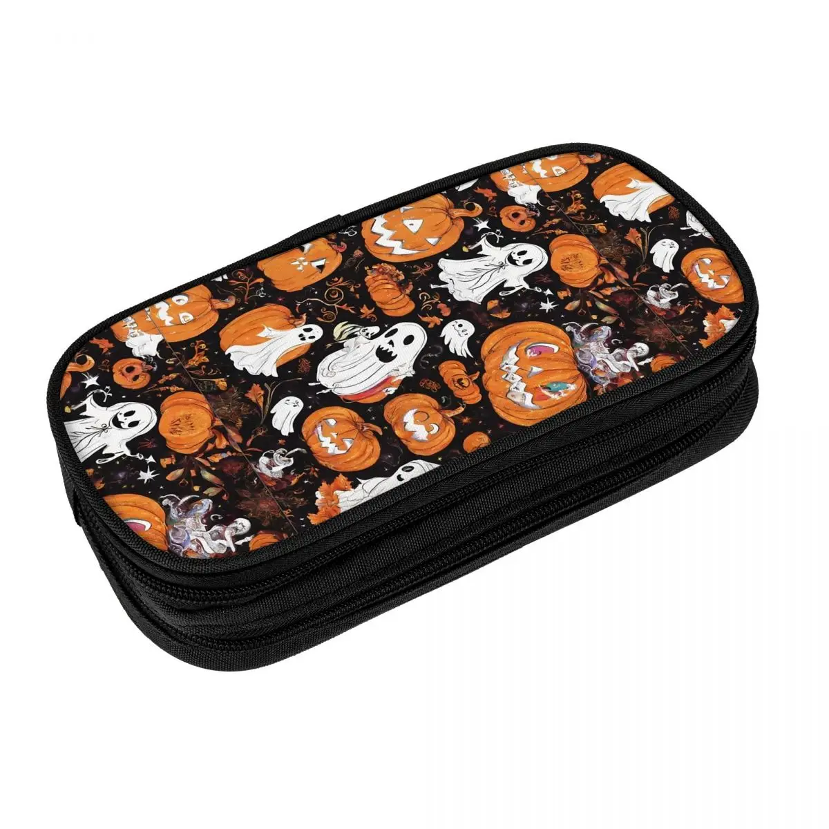 Halloween Pumpkins Ghosts Pencil Case School Pencil Case Double Layer Boy Girl Aesthetic University Pencil Pouch School Supplies