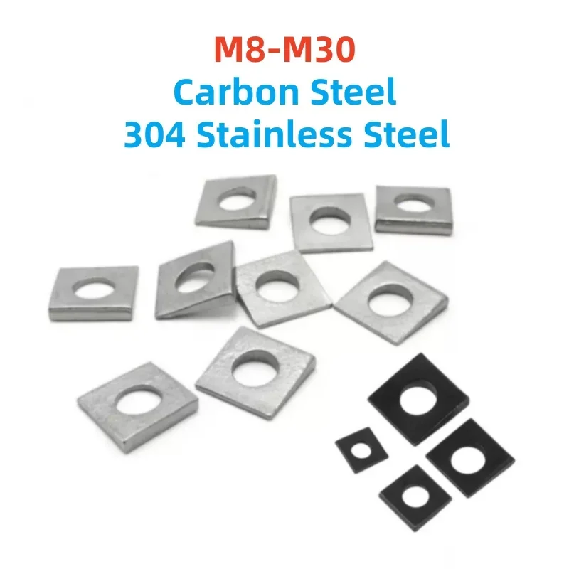 M8 M10 M12 M14 M16 M18 M20 M24 M27 M30  304 Stainless Steel/Carbon Steel Square Bevel Washers