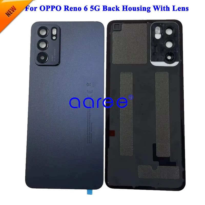 Canera Lens+ Battery Cover Housing For Oppo Reno 6 5G Back Housing For Oppo Reno 6 5G Back Cover Back Housing Door With adhesive