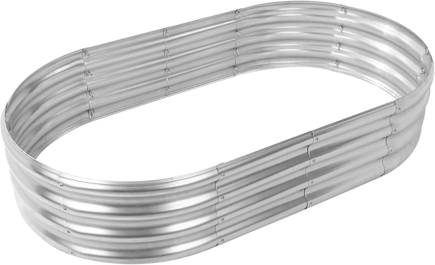 

Oval Galvanized Planter Box, Metal Raised Garden Bed - 0.8MM Thick- Ideal for Outdoor Gardening and Planting of Vegetables Flowe