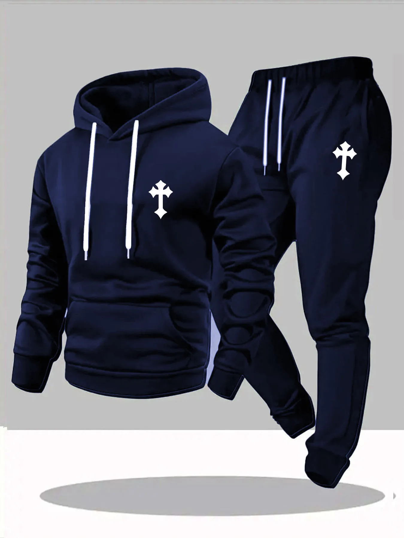 

2026 Men's Printed Cotton Hoodie Pants Set Autumn/Winter Men's and Women's Set Casual Retro Hip Hop High Quality Hoodie Suit