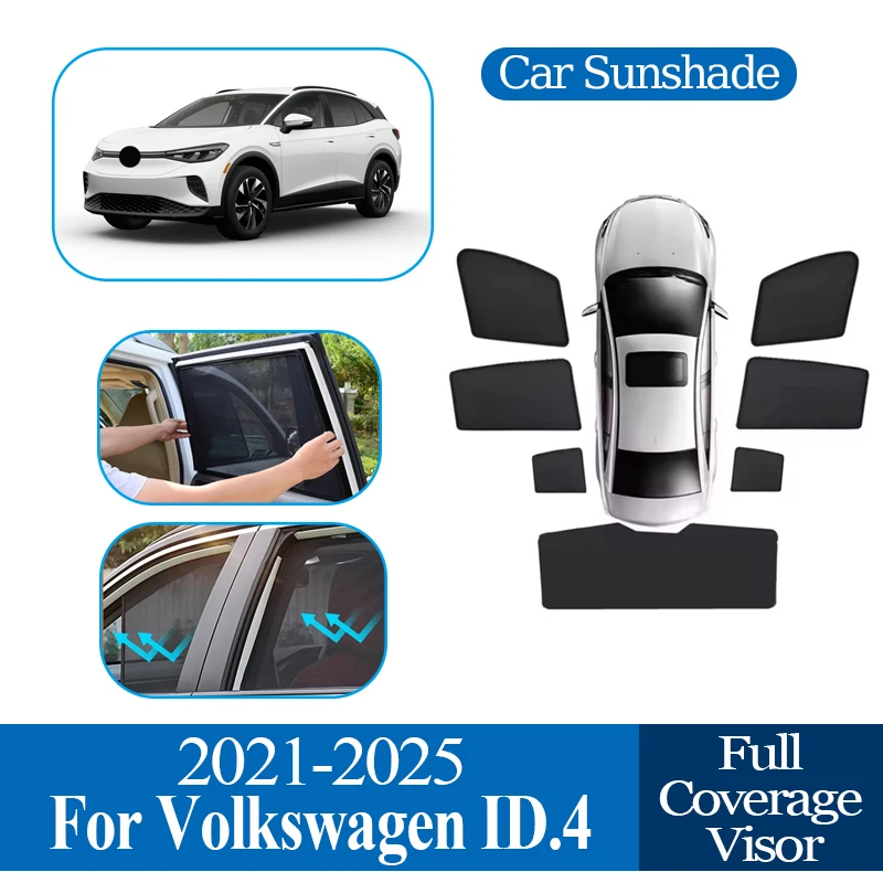

Для Volkswagen для VW ID.4 ID4 2021-2025 автомобильное магнитное покрытие солнцезащитный козырек сетчатый солнцезащитный крем защита конфиденциальности автозапчасти
