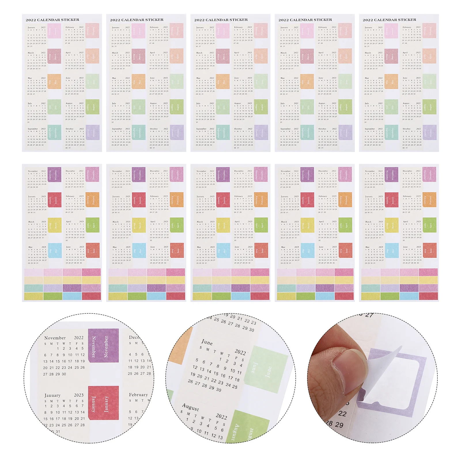 

10 Pcs Calendar Label Sticker Monthly Stickers Months of The Year Labels for Planner