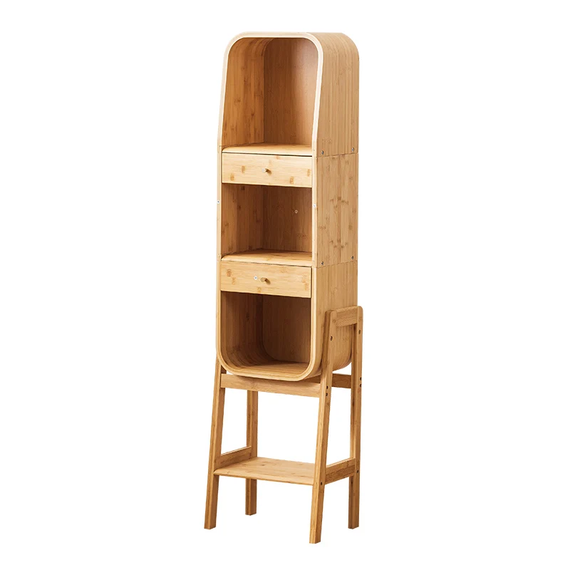 Bookcase, student household storage cabinet, integrated bamboo bookcase, children's kindergarten storage rack, office bay window