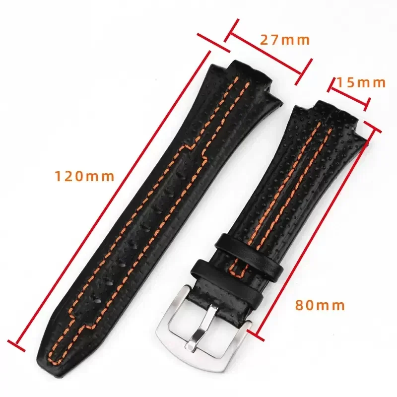 Echtes Leder-Uhrenarmband für Seiko Sportura SNL029P2 SNL021P1 SNA595P2 SNL017P1 Uhrenarmbänder 27 mm x 15 mm Armbandzubehör