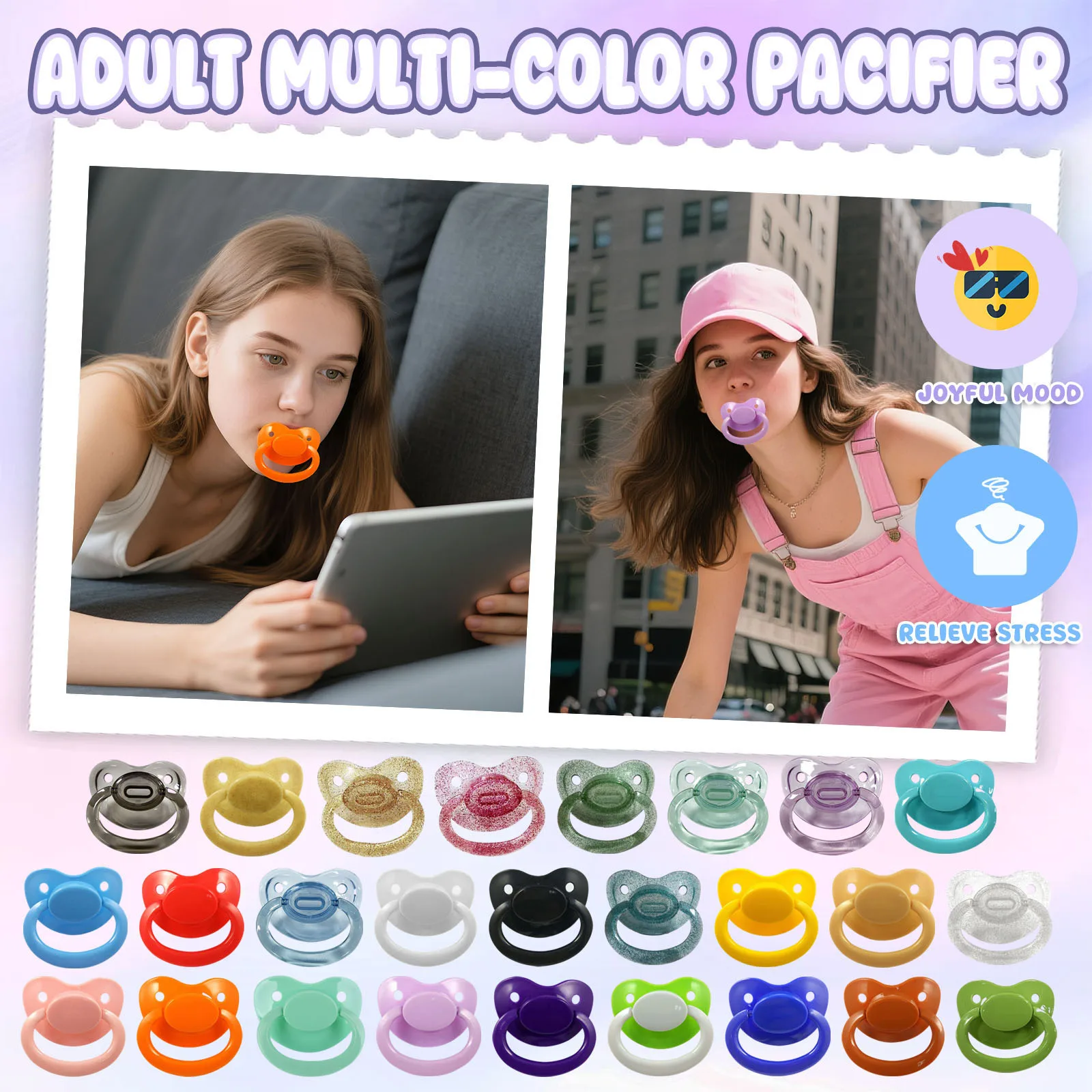 

Adult Pacifier Silicone Dummy Nipple Chewing Toy Soother Pacifiers For Autisms High Pressure Work And Restless Nights