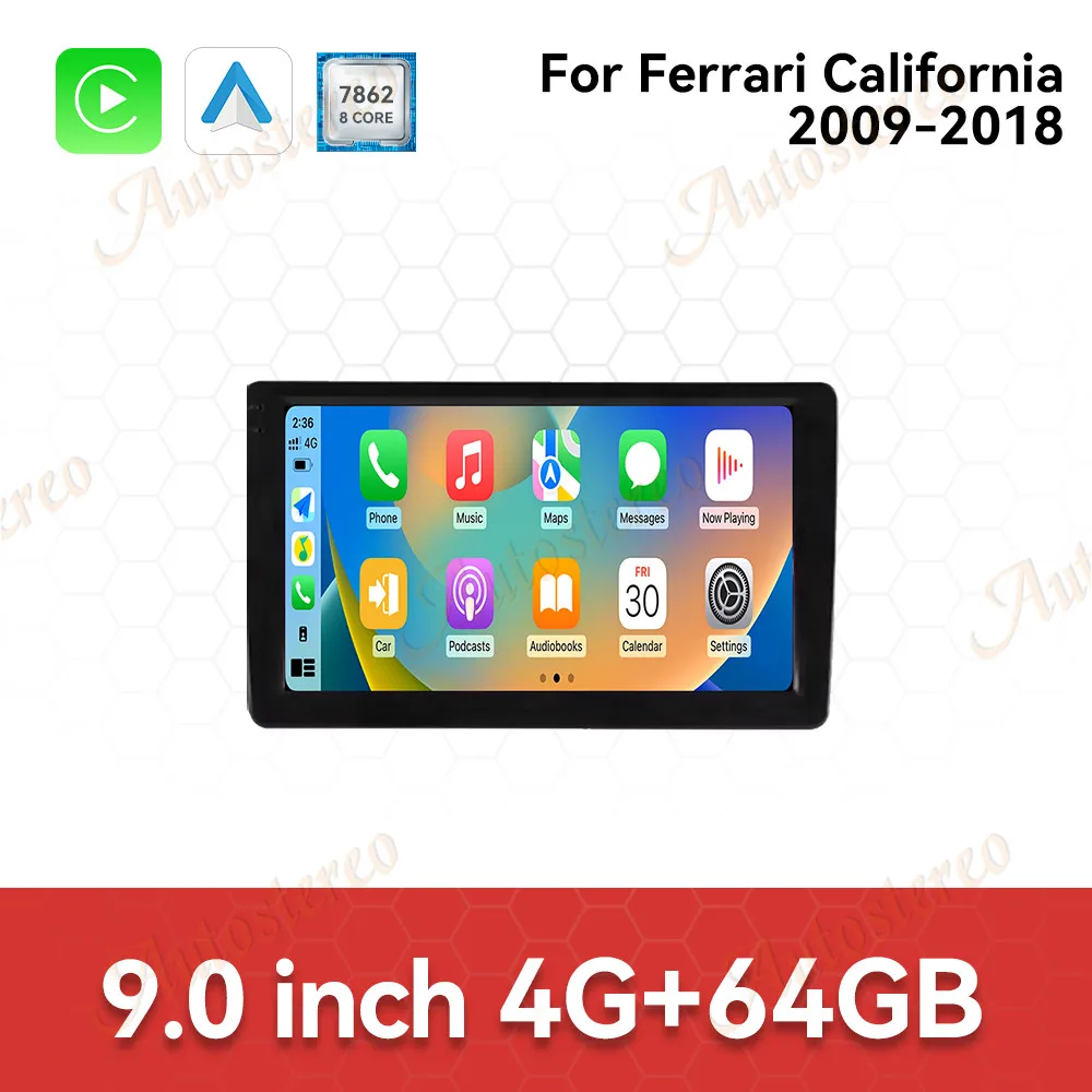 9 inch For Ferrari California 2009~2018 Android Auto Carplay Car Radio Stereo Automotive Multimedia Player GPS Navigation Head