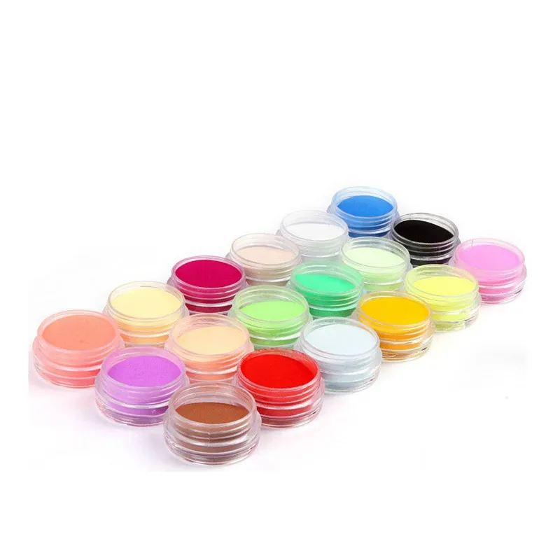 18 Colors Acrylic Powder Crystal Powder Nail Art DIY Carving Design Acrylic Powder Set Use With Acrylic Liquid Nail Art Tool