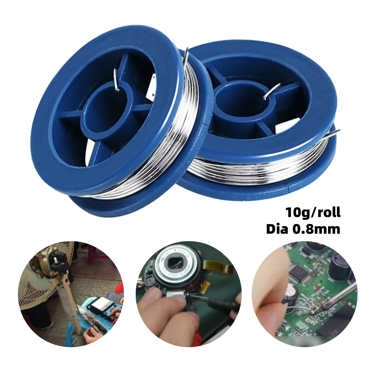 0.8mm Small Coil Tin Wire Home Appliance Maintenance Tin Wire 10g Rosin Core Solder Wire Electrolytic Mini Tin Wire 2/5/10 Rolls