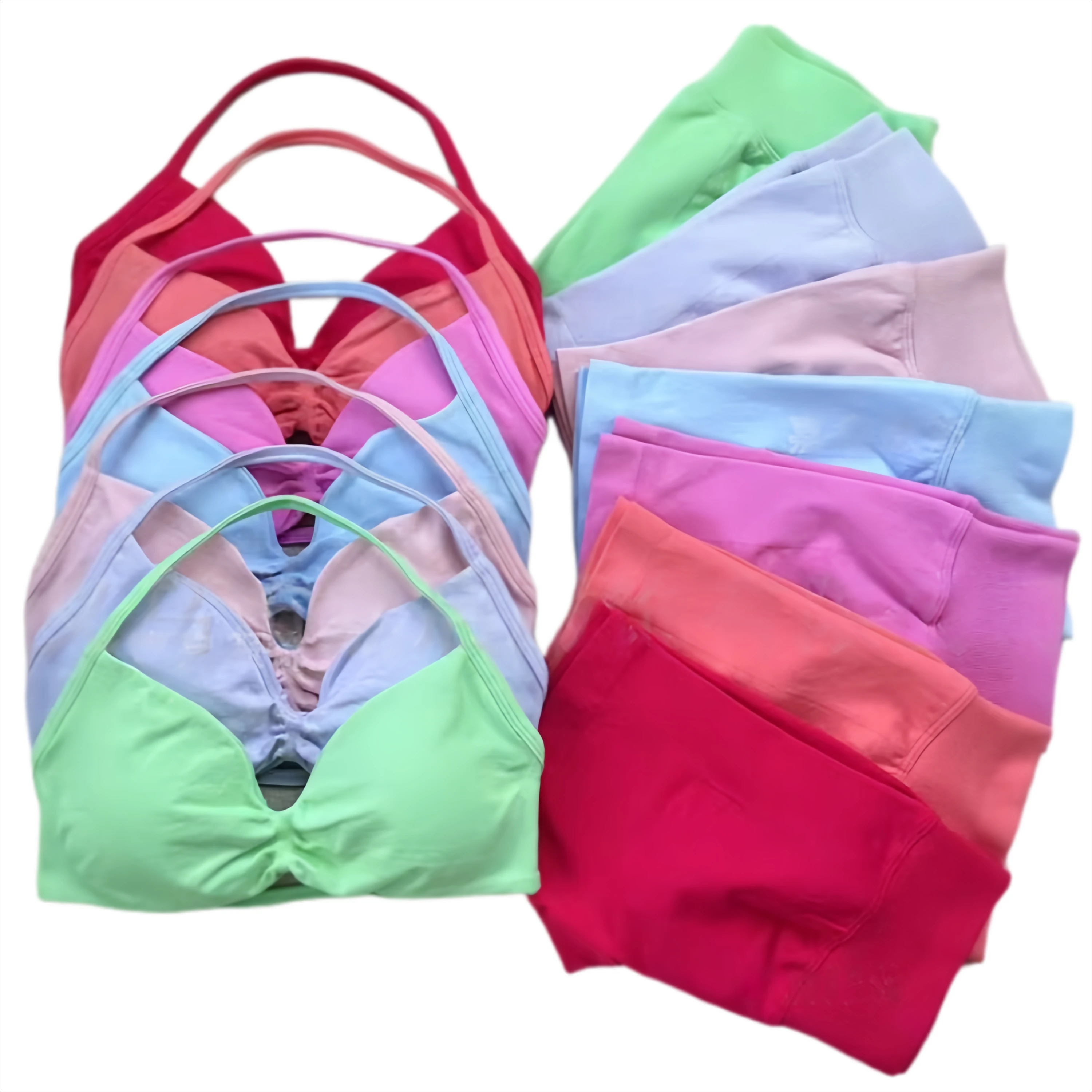 

Fitness Fitness Neck Beautiful Back Small Bra Shorts Set Women's Yoga Fitness Exercise One Rope Bra Set