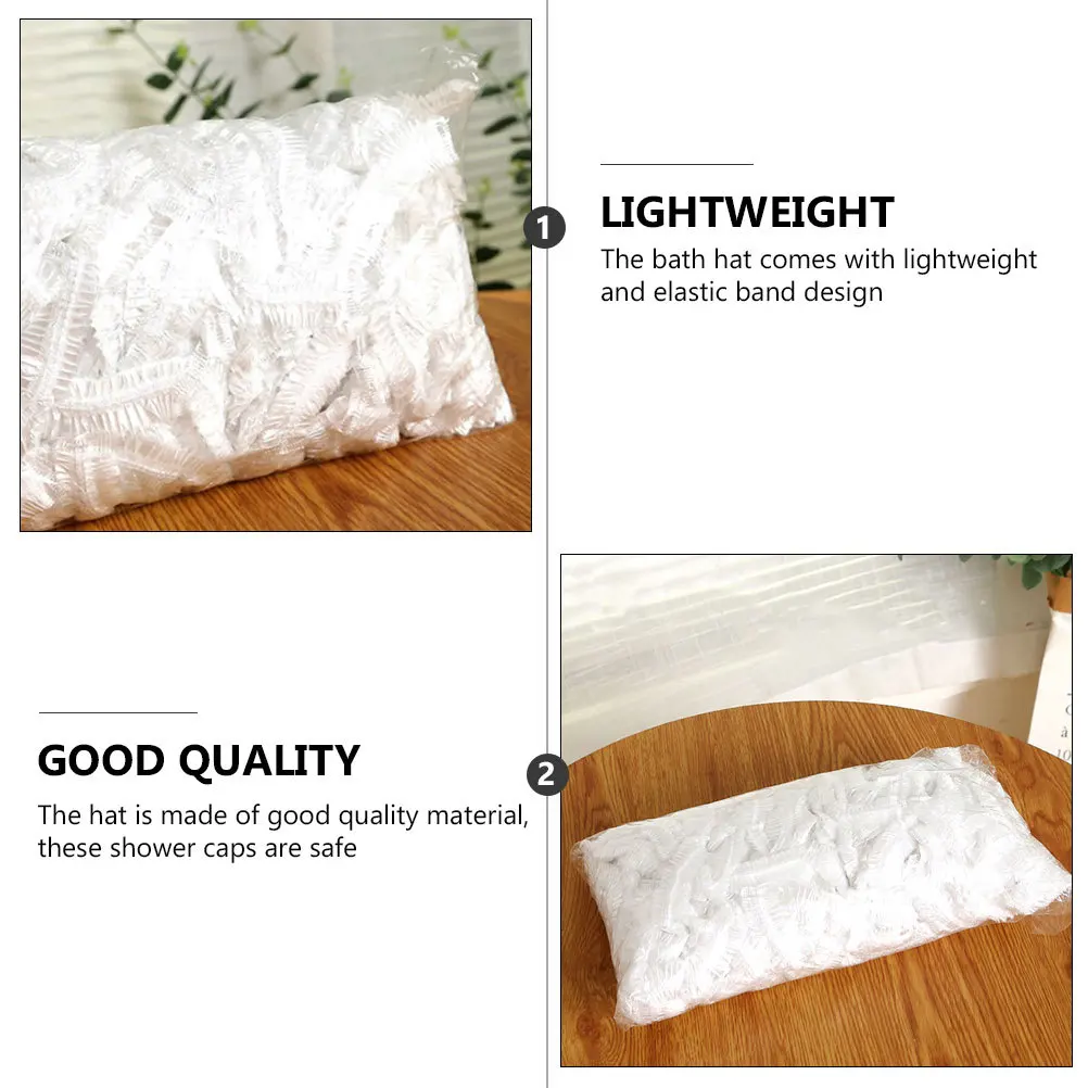 

100Pcs Waterproof Bath Caps Disposable Elastic Shower Caps Comfortable Spa Hair Wrap for Home Salon Use Elastic Bathing Hats