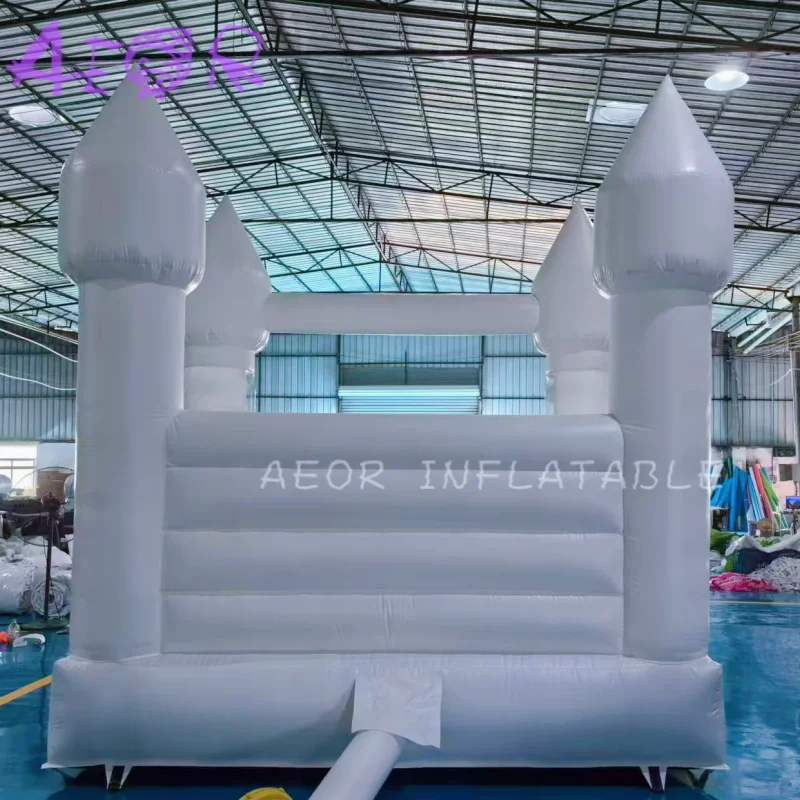 Casa de salto comercial de 3x3m, mini casa de salto inflável, quintal, casa de salto branca com balões rotativos