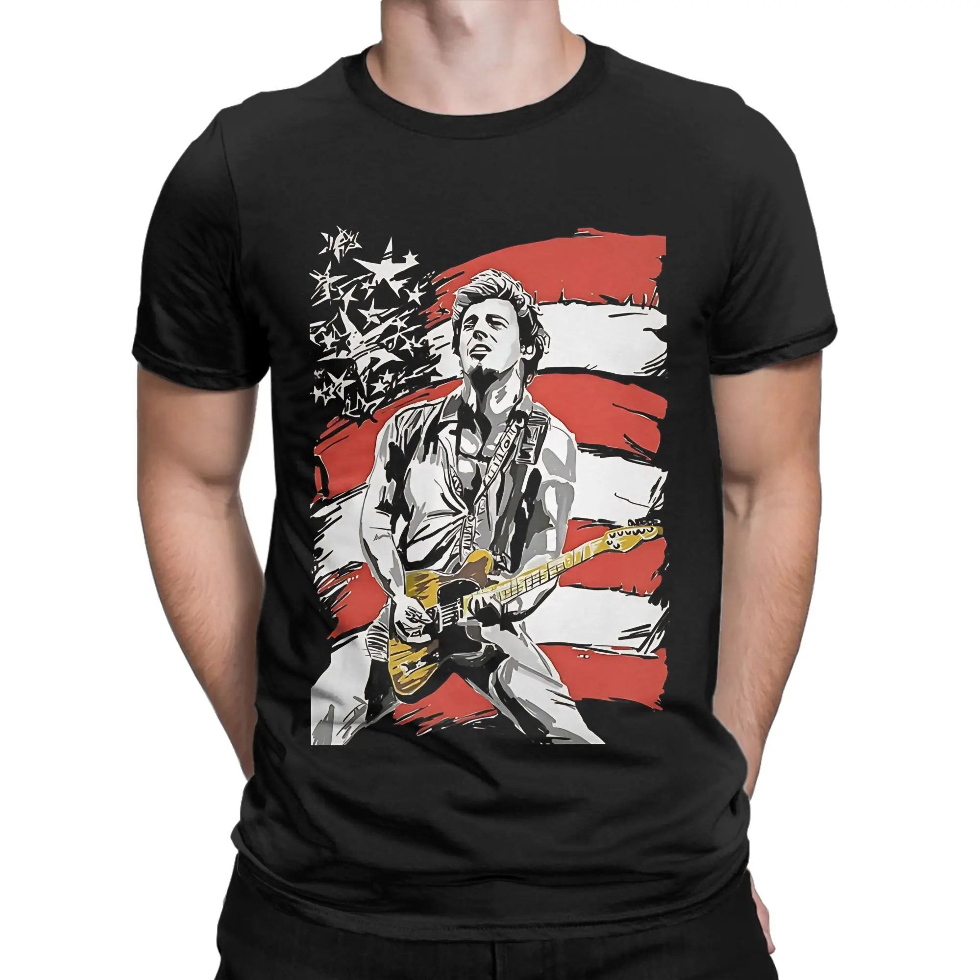 Oversized T Shirt Beach Bruce Trendy Cool T-Shirts Springsteen 100 Cotton Tshirt for Couple Awesome Hot Sale Short Sleeve Tees