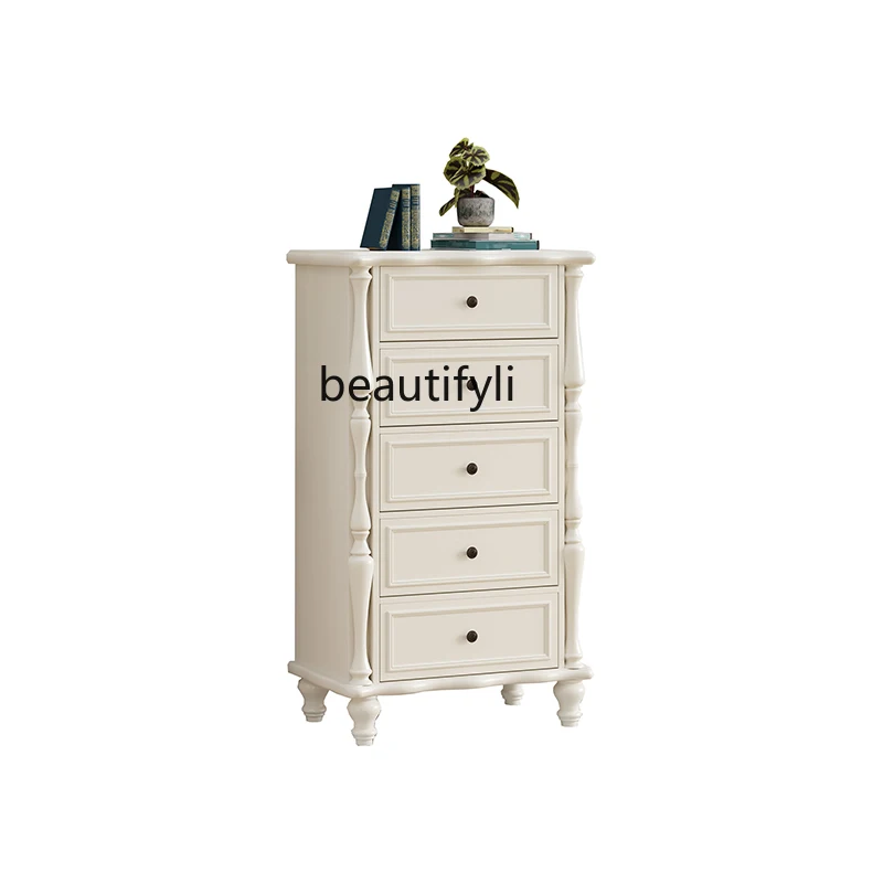 CXH White Chest of Drawers Entrance Locker Drawer Storage Cabinet Side Cabinet Living Room