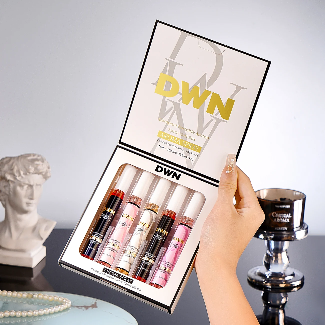 

Women's 5-Piece Aroma Spray Set, Compact Portable Fragrance Gift Box, Assorted Scents, Long Lasting Fragrance for Daily & Travel