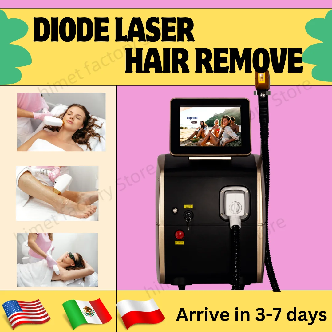 High Power 808 Diode Laser for Hair Removal Professional Machine  3 Wavelength Approved Permanent Pain Free Salon Spa Equipment