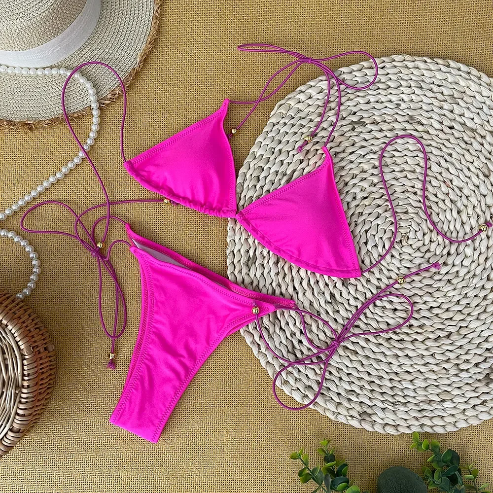 ثوب السباحة ملابس للنساء ملابس السباحة الصلبة مجموعة البكيني الصغيرة ملابس سباحة نسائية صغيرة مثير ملابس السباحة الإناث البرازيلي Biquini مايوهات