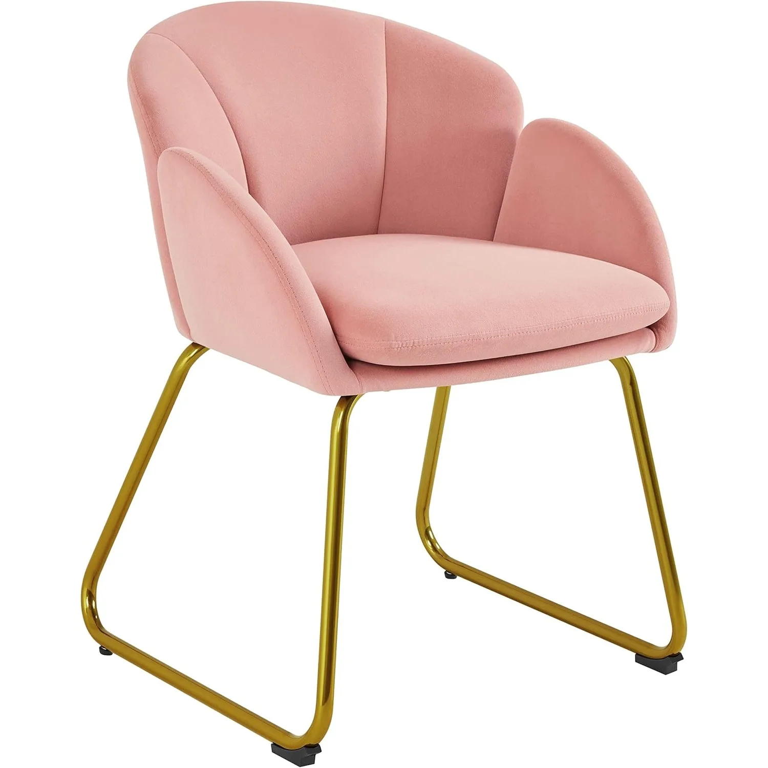 

Flower Shape Velvet Vanity Chair Armchair,with Golden Metal Legs for Living Room,Dressing Room,Bedroom, Pink