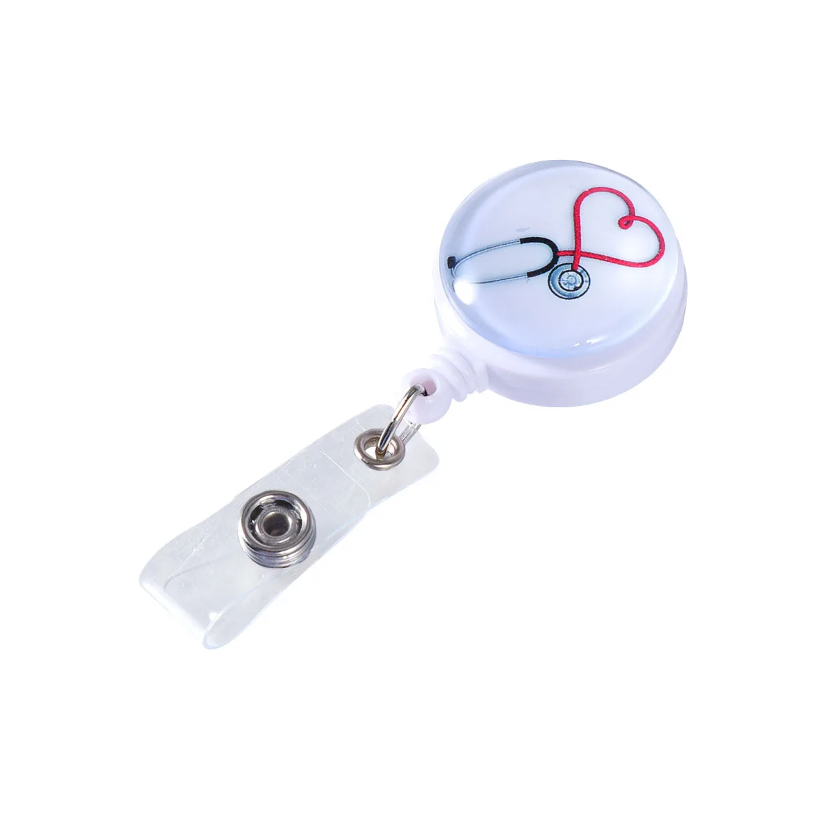 

2Pcs Easy Pull Retractable Badge Reel ABS Badge Holder for Nurse Doctor Id Clips Accessories