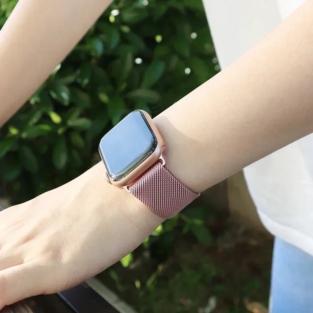 Milanese Loop for apple watch band 44mm 40mm 45mm 41mm 42-38-44mm strap ultra 2 49mm metal bands iwatch series 9 8 7 6 SE 5 4 3