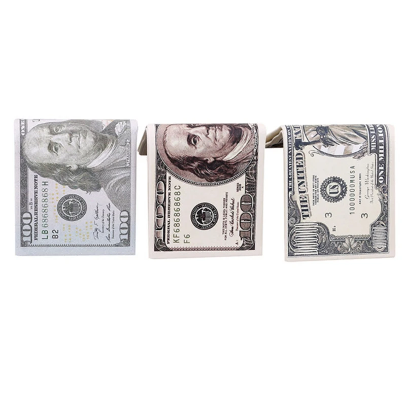 Cartera creativa con diseño de dólar estadounidense, clip para billetes, tarjetero, monedero corto de PU para hombre, tarjetero para efectivo y monedas