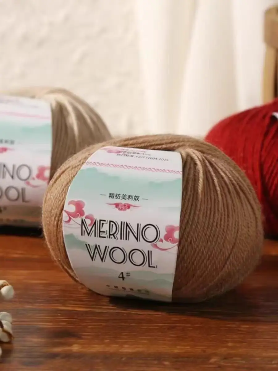 50g Coarse Merino Wool Yarn Ball for DIY Hand Knitting Crochet Sweater and Scarf Soft and Cozy