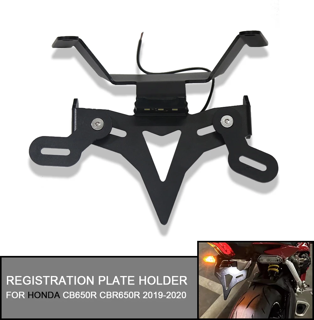 

For Honda CB650R CBR650R CB CBR 650 R 2019 2020 Fender Registration Bracket License Plate Holder Frame