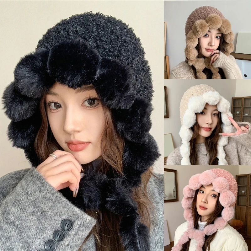 Sophisticated Unisex Hats Outdoor Fuzzy Winter Hat Handmade Protable Hat Suitable for Office Workers