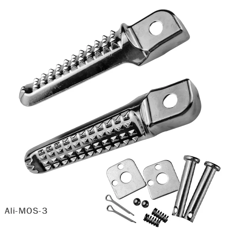 【P】زوج واحد من أوتاد القدم للدراجات النارية، دواسات سوداء، دواسات من سبائك الألومنيوم مناسبة لمعظم الدراجات النارية، مقاومة للاهتراء #3